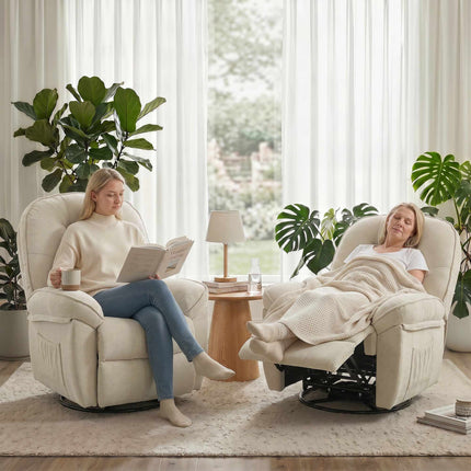 Recliner Chair with Swivel, Rocking & Recline Function