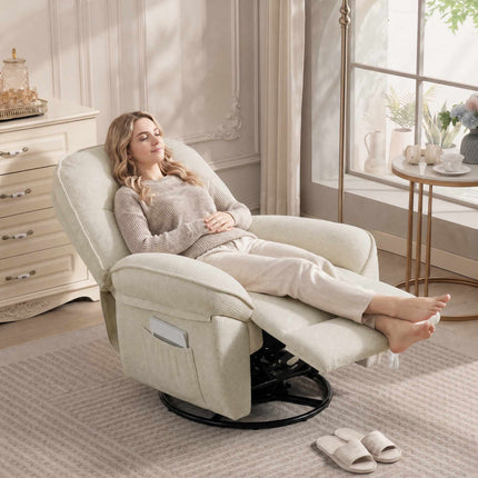 Recliner Chair with Swivel, Rocking & Recline Function