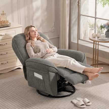 Recliner Chair with Swivel, Rocking & Reclining Function