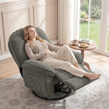 Recliner Chair with Swivel, Rocking & Reclining Function