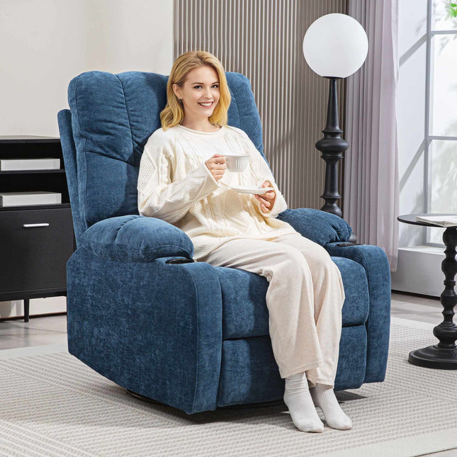 Relaxliegesessel mit Dreh- und Wippfunktion, Dunkelblau