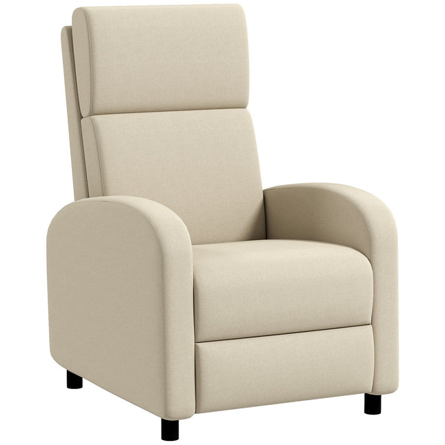 Relax-TV-Sessel, ausklappbare Fußstütze, neigbar bis 160°, 64 x 86 x 102 cm, creme