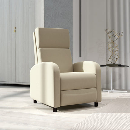 Polohovací TV křeslo, výklopná podnožka, sklon až 160°, 64 x 86 x 102 cm, krémová