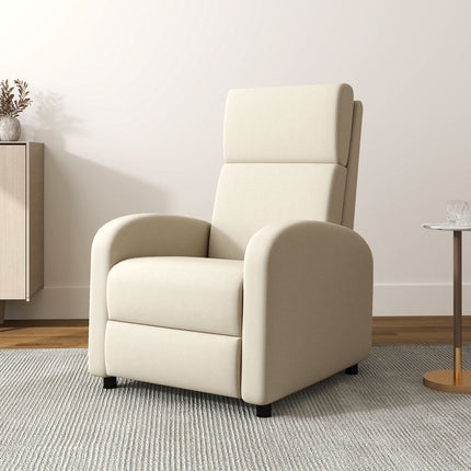 Polohovací TV křeslo, výklopná podnožka, sklon až 160°, 64 x 86 x 102 cm, krémová