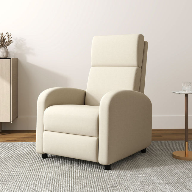 Relax-TV-Sessel, ausklappbare Fußstütze, neigbar bis 160°, 64 x 86 x 102 cm, creme