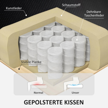 Liegesessel mit Ottoman, Kunstleder, Schwarz, Verstellbar