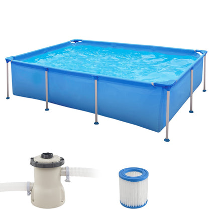 Rectangular Above-Ground Pool with Filter Pump, 2612L Capacity