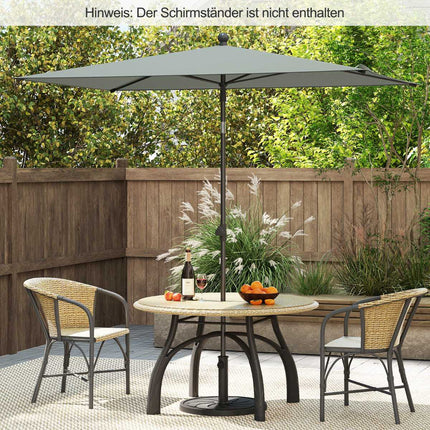 Rectangular Balcony Umbrella, 210x140 cm, Grey, Adjustable