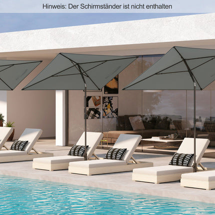 Rectangular Balcony Umbrella, 210x140 cm, Grey, Adjustable