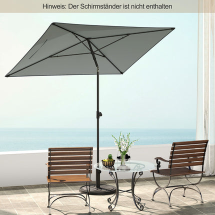 Rectangular Balcony Umbrella, 210x140 cm, Grey, Adjustable