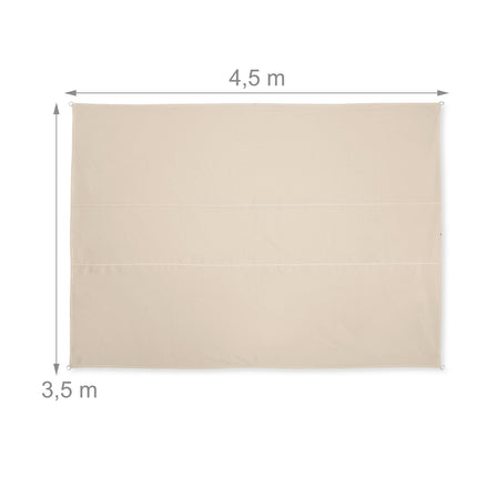 Rectangular Beige Shade Sail, UV Protection, Patio Use