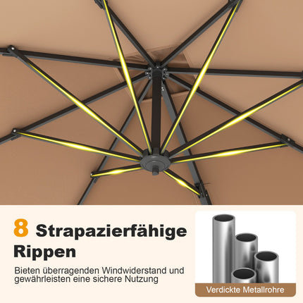 Rectangular Cantilever Umbrella 250x250 cm with Crank, Brown