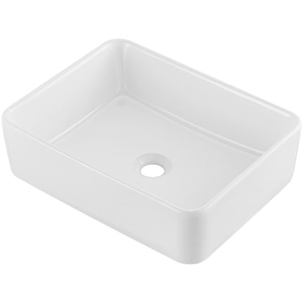 Rectangular Ceramic Vessel Sink, 19 x 14.7 in, White