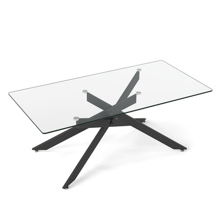 Rechteckiger Glas-Couchtisch, Schwarz, 120x60 cm