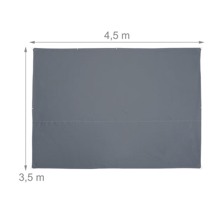 Rectangular Grey Shade Sail, UV Protection, Water-Repellent