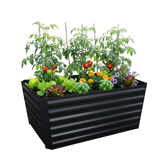 Rectangular Metal Planter – Raised Garden Bed, Galvanized