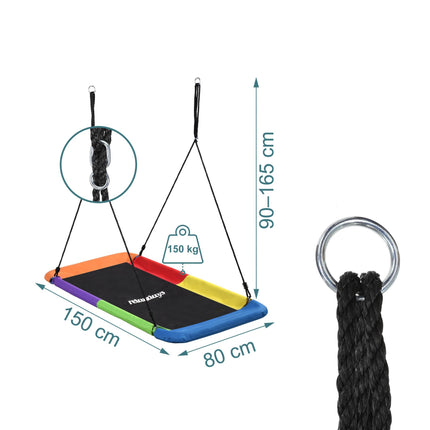 Rechteckige Nestschaukel, 150 kg Tragkraft, höhenverstellbar