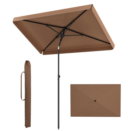 Rectangular Patio Umbrella 6.5 x 4.3 Ft, Tilt Button