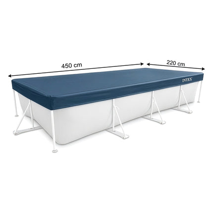 Rechteckige Poolabdeckung 450x220 cm mit Ablauflöchern