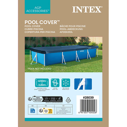 Rechteckige Poolabdeckung 450x220 cm mit Ablauflöchern