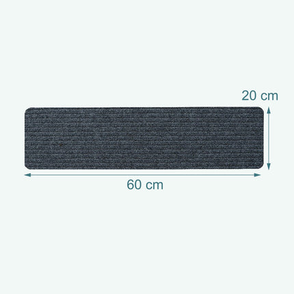 Rechteckige Treppenmatten, 16 Stück, 65×20 cm, rutschfest