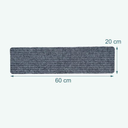 Rectangular Stair Mats, 16pcs, 65×20 cm, Non-Slip
