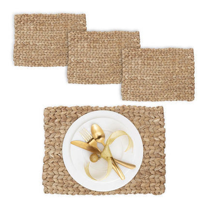Rechteckige Wasserhyazinthe-Tischsets, 4er-Set