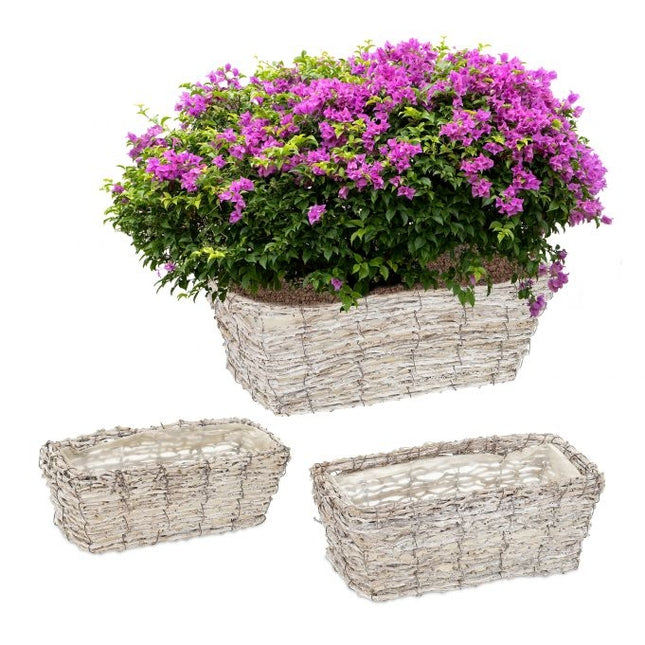 Rechteckiger Blumentopf - 3er-Set