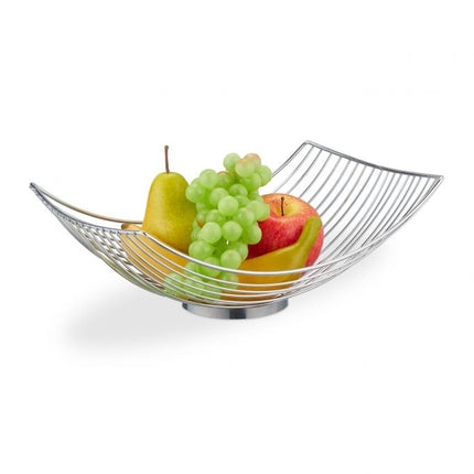 Rectangular fruit bowl in silver