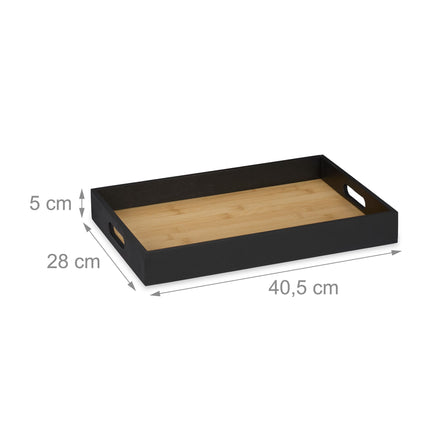 Rechteckiges Tablett aus Bambus
