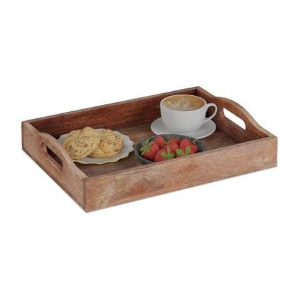 Rechteckiges Tablett aus Mangoholz