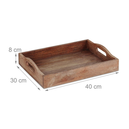 Rechteckiges Tablett aus Mangoholz