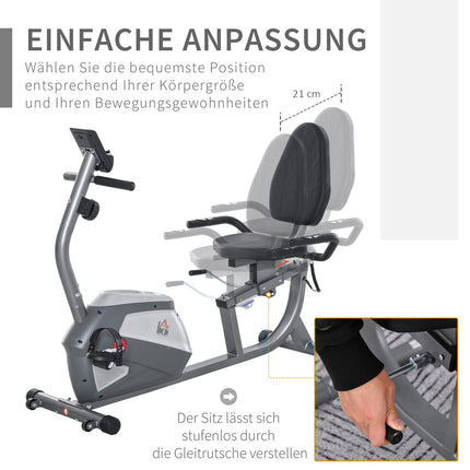 Liegefahrrad, LCD-Display, 8 Widerstandsstufen