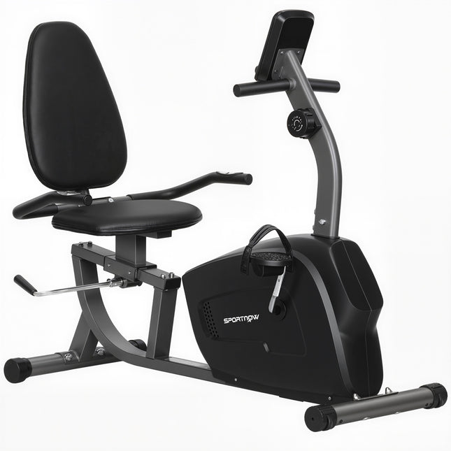 Liege-Heimtrainer, magnetisch, 8 Widerstandsstufen, LCD