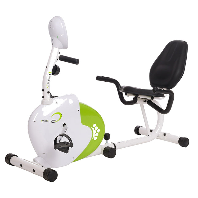 Liege-Heimtrainer mit Magnetbremse, Weiß/Grün