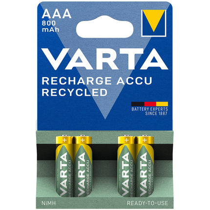 Recyclebarer Akku AAA 800 mAh 4-teilig