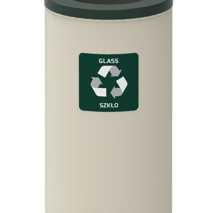 Recycling Bin 75L, White Steel, Eco-Friendly Design