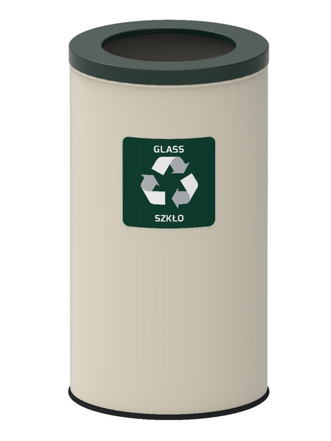 Mülleimer 75L, Weißer Stahl, Umweltfreundliches Design