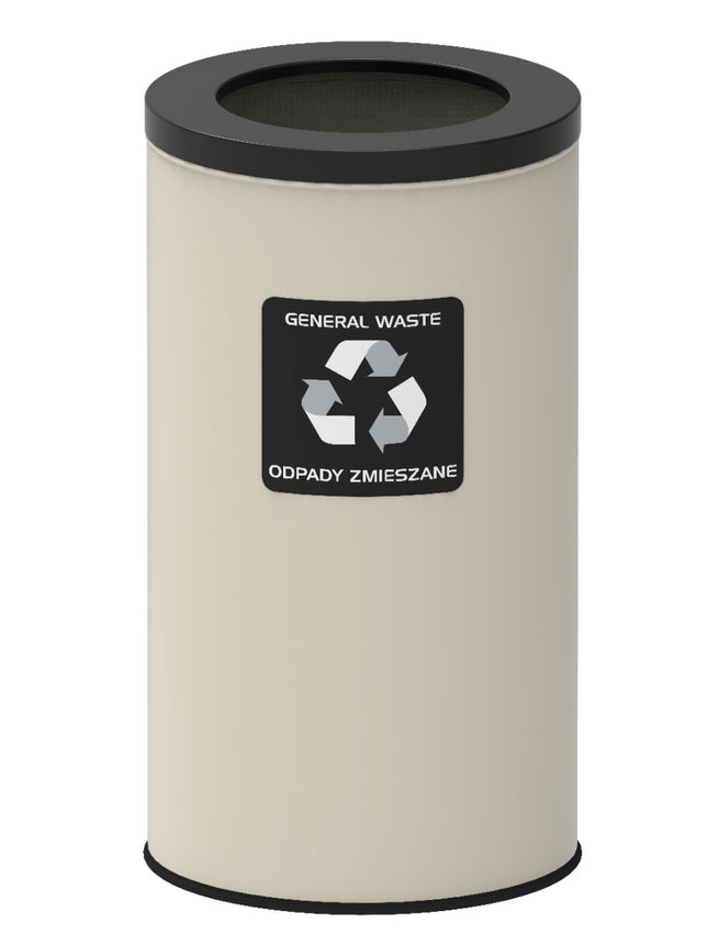 Recycling Bin 75L, White Steel – Eco-Friendly Waste Separation