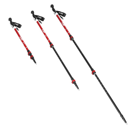 Rote Nordic-Walking-Stöcke aus Aluminium, verstellbare Länge