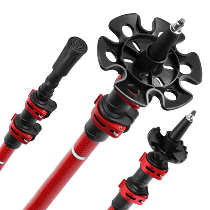 Rote Nordic-Walking-Stöcke aus Aluminium, verstellbare Länge