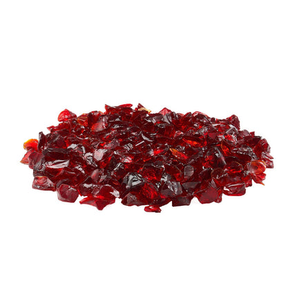 Red Fire Pit Glass, 10 lb, 3/4 Inch Heat Resistant