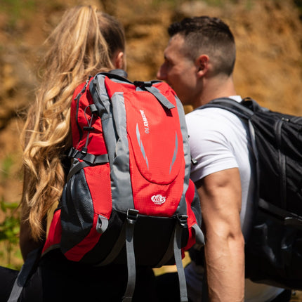 Red Hiking Backpack, 30L Capacity, Lightweight