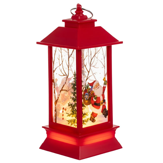 Rote LED Weihnachts-Laterne, batteriebetrieben, 12,5cm