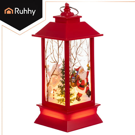 LED vánoční lucerna, na baterie, 12,5 cm, červená