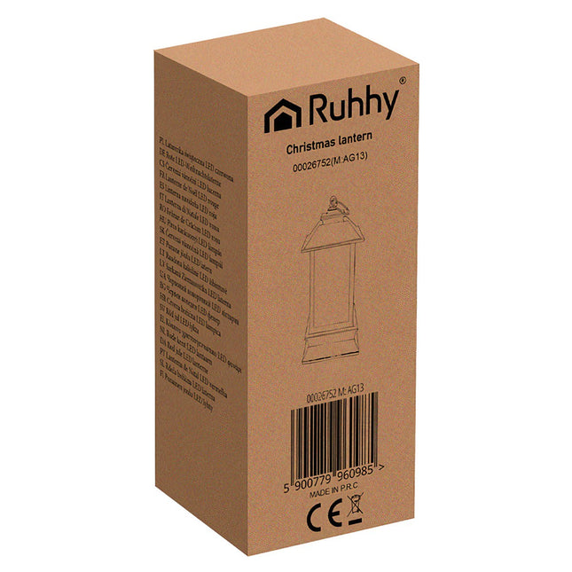 Rote LED Weihnachts-Laterne, batteriebetrieben, 12,5cm