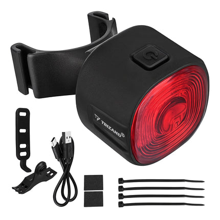 Rotes LED-Fahrradrücklicht, USB-C, 6 Modi, IP66 wasserdicht