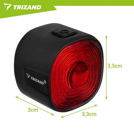Rotes LED-Fahrradrücklicht, USB-C, 6 Modi, IP66 wasserdicht