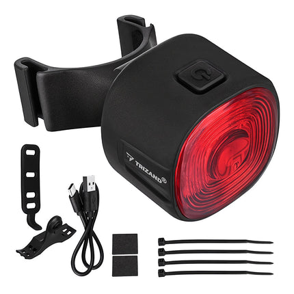 Rotes LED-Fahrradrücklicht, USB-C, 6 Modi, IP66 wasserdicht