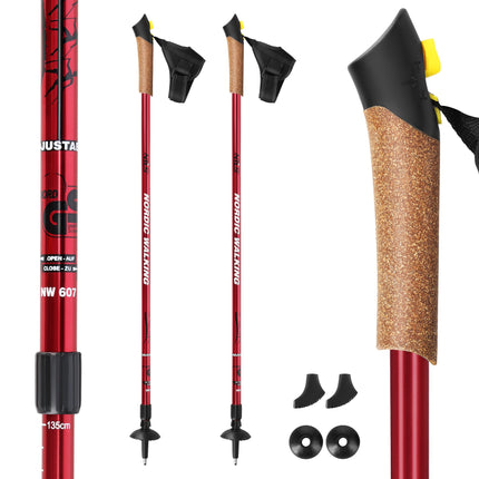 Rote Nordic Walking Stöcke, verstellbar, leicht